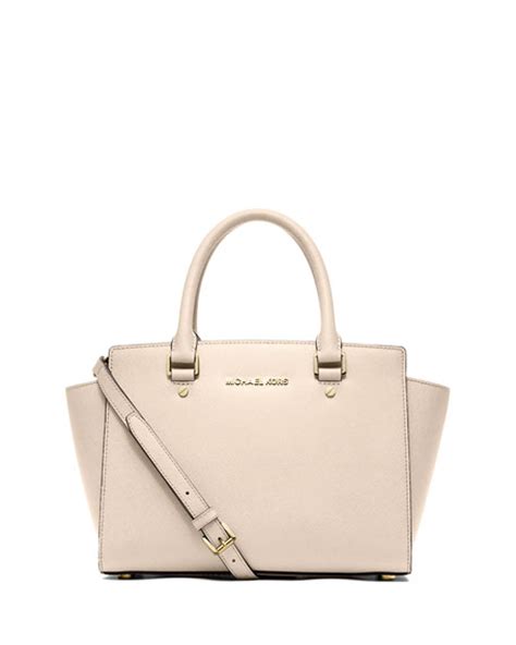 michael kors selma medium top zip satchel ecru|Michael Kors Selma Medium Top.